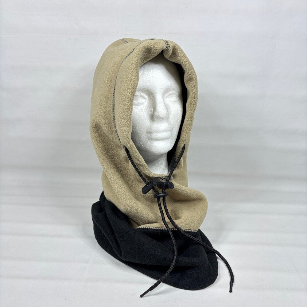 Hot Wavez Hot Headz Beige/Black Fleece Hood Balaclava 6-In-1 Snow Work Adult OS